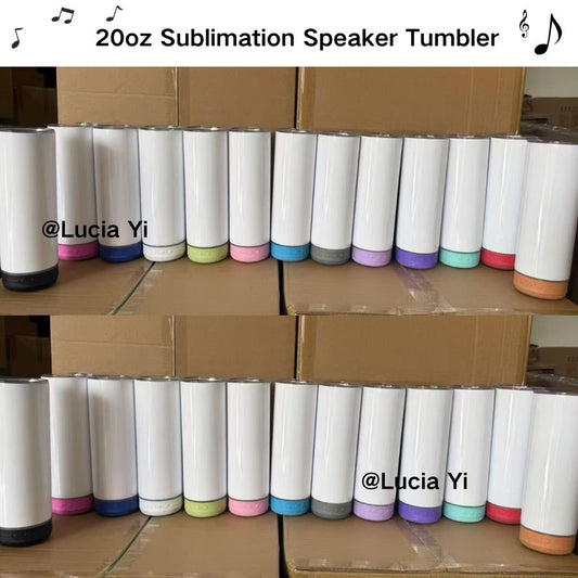 20oz White Sublimation Music Speaker Tumbler with Colorful Speaker-CNLCA