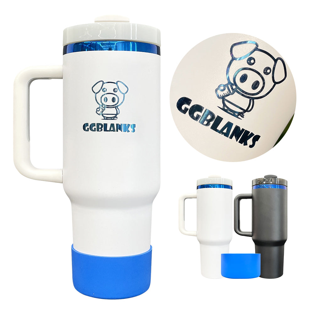4Pack/8Pack/12Pack 40oz Blue Plated Underneath Powder Coated H2.0 Quencher Tumblers For Laser Engraving-CNLCA
