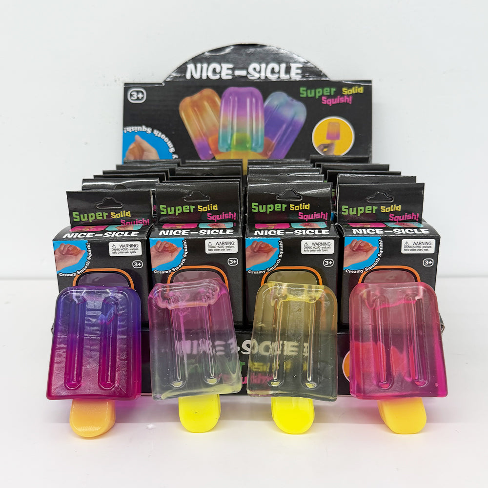 144Pack TPR Popsicle Squishy Toy Soft Squeeze Ice Pop Lolly Stress Relief Fidget Toy for Kids-CNLCA