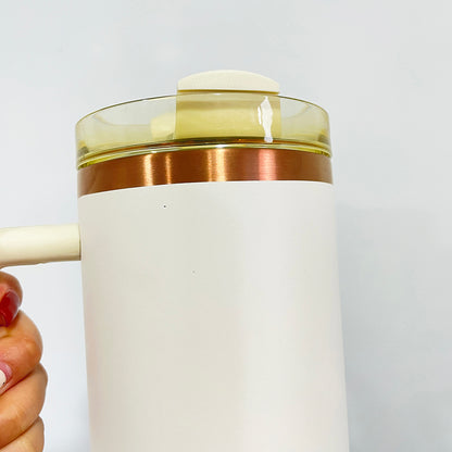 4Pack/8Pack/12Pack 40oz H2.0 Stanley Style Cream Color Copper Plated Quencher Tumbler for Laser Engraving-USLCA