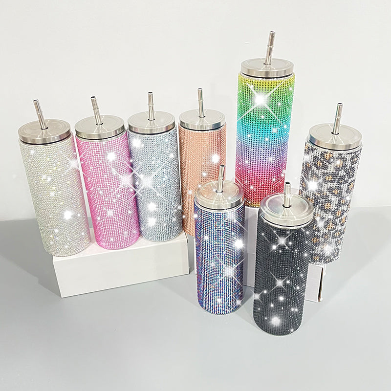 20oz Colorful Bling Rhinestone Straight Tumbler-CNLCA