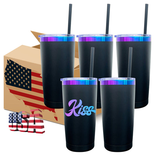 20oz Chroma Blue Purple Underneath Powder Coated Car Tumbler For Laser Engrave-CNLCA