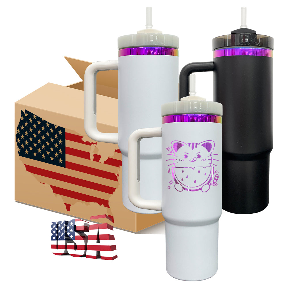 30oz Purple Plated Underneath Powder Coated Quencher Tumblers For Laser Engrave-CNLCA