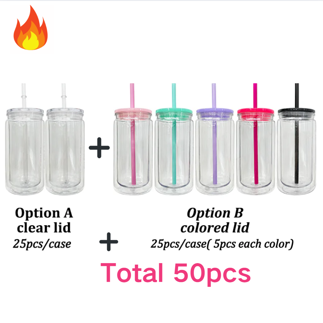 To Canada 50Pack 12oz Double Wall Snow Globe Plastic Can-CNLCA