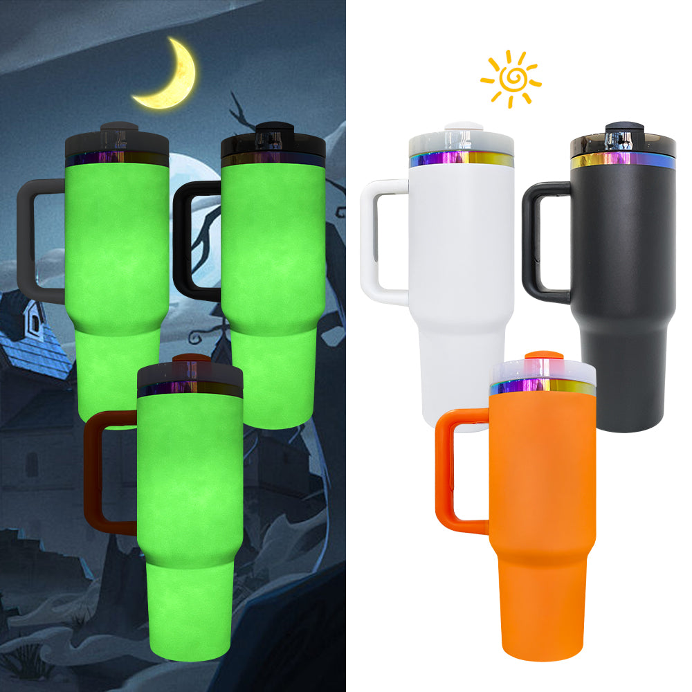 Halloween Rainbow Plated Underneath H2.0 40oz Glowing In Dark Tumbler For Laser or Sublimation -CNLCA