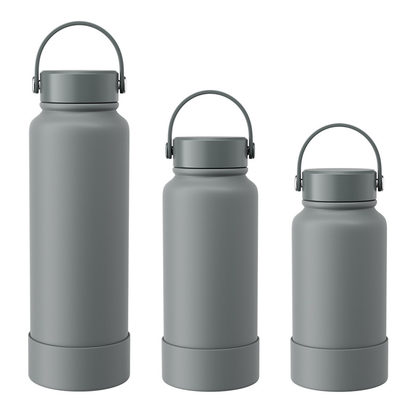 650ml 1000ml 1200ml Powder Coated Stainless Steel Water Bottle with Handle Lid-CNLCA