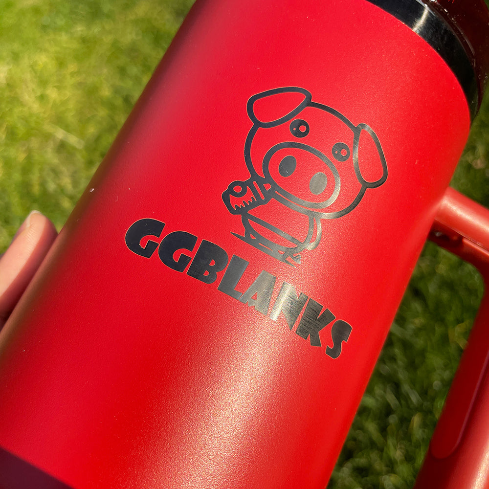 40oz H2.0 Red Color Powder Coated Black Plated Underneath Tumbler For Laser Engraved-CNLCA