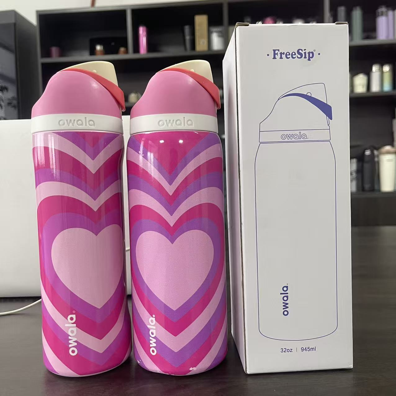 24oz 32oz Owala Style Pink Bows The Powerpuff Girls Blue patterns Stainess Steel Tumbler Water Bottle-CNLCA