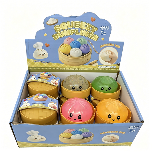 8.5cm Glitter Squeeze Dumpling Bun Sensory Stress Ball Squishy Fidget Toy for Anxiety Relief-CNLCA