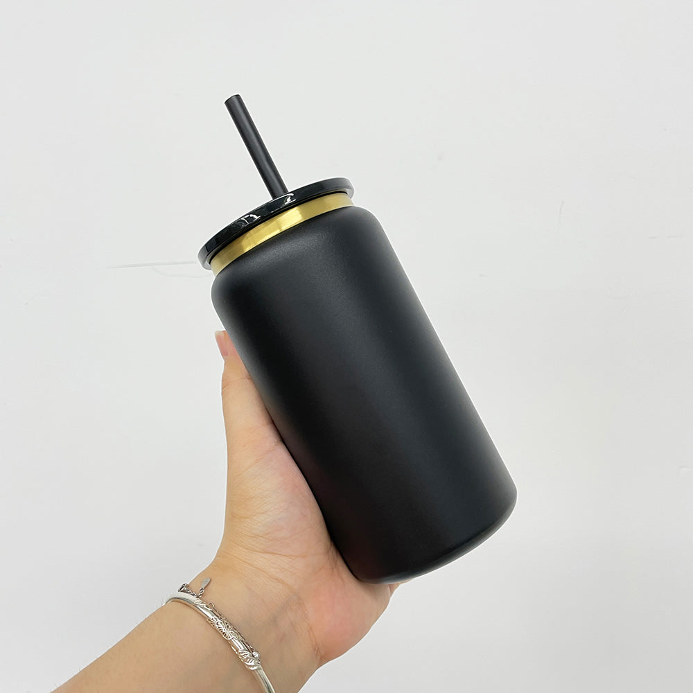 6Pack/12Pack 16oz Power Coated Gold Plated Underneath Stainless Steel Can Tumbler for Laser Engraving-CNLCA