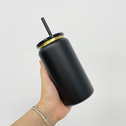 6Pack/12Pack 16oz Power Coated Gold Plated Underneath Stainless Steel Can Tumbler for Laser Engraving-CNLCA
