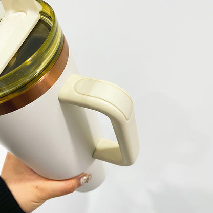 40oz H2.0 Stanley Style Cream Color Copper Plated Quencher Tumbler for Laser Engraving-USLCA