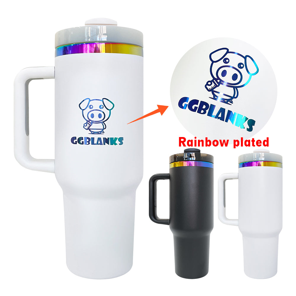 30oz & 40oz H2.0 Stanley Style Rainbow Plated Quencher Tumbler-CNLCA