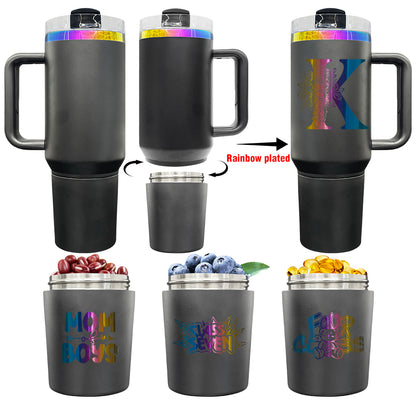 40oz Rainbow Underlayer Quencher Tumbler With Snack Storage Compartment -CNLCA