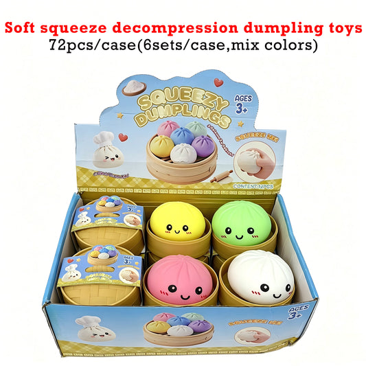 8.5cm Cute Realistic Steamed Bun Stress Relief Squishy Toy Soft Squeeze Decompression Dumpling-CNLCA