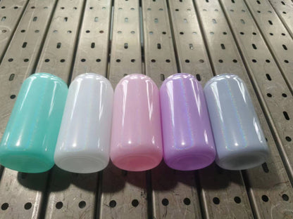 15oz Rhinestone Bling Lid Blank Sublimation Shimmer Glitter Sodium Calcium Glass Can Tumbler-CNLCA