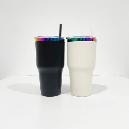 30oz Rainbow Plated Powder Coated Tumbler for Laser Engraved -CNLCA