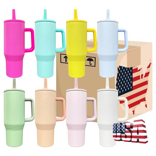 HydroJug Shaped 40oz Macaron Colored Blank Sublimation Quencher Tumblers With 100% Leak-Proof Lids -CNLCA