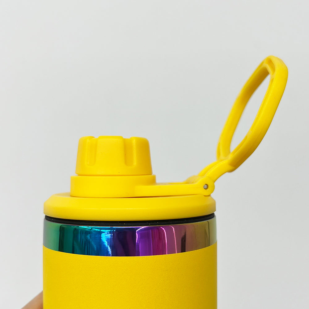 Powder Coated 20oz Rainbow Plated Underneath Sport Straight Tumbler Water Bottle with Two Lids for Laser-CNLCA