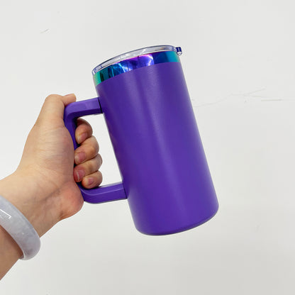 20oz Chubby Rainbow Plated Underneath Car Tumbler Mug with Removable Handle For Laser-CNLCA