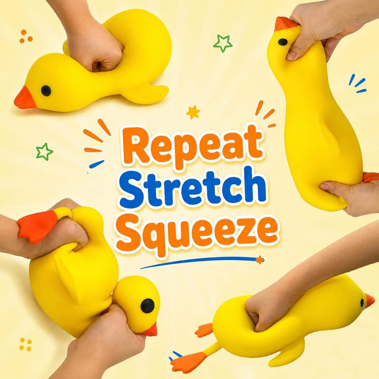 24Pack Giant Oversized Duck Squeeze Squishy Toy Soft Big Jumbo Duck Stress Relief Fidget Squeezy Toy for Kids Adults Anxiety Calming Play-CNLCA