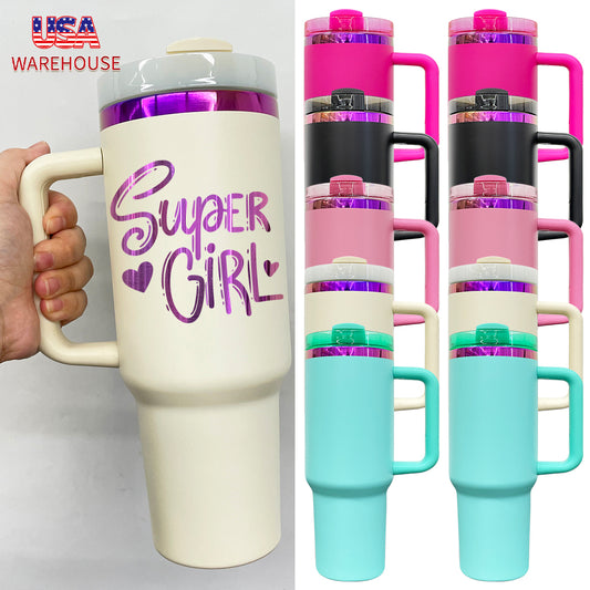💜40oz Purple Underneath Powder Coated H2.0 Quencher Tumblers For Laser Engraving -CNLCA