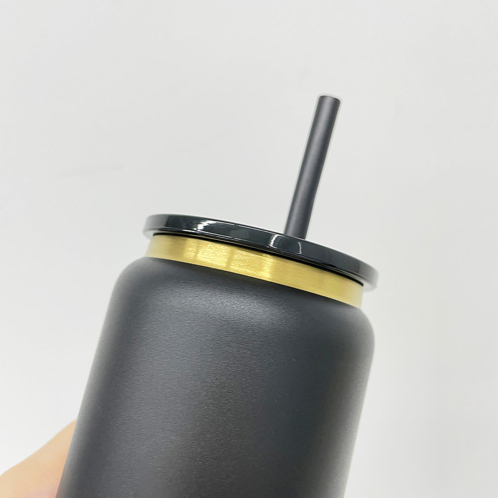 6Pack/12Pack 16oz Power Coated Gold Plated Underneath Stainless Steel Can Tumbler for Laser Engraving-CNLCA