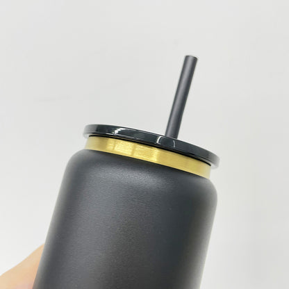 6Pack/12Pack 16oz Power Coated Gold Plated Underneath Stainless Steel Can Tumbler for Laser Engraving-CNLCA