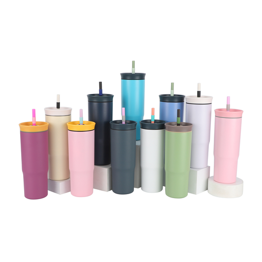 24oz Owala Style Double Wall Stainless Steel Straw Tumbler Fruit Cup for Laser Engrave-CNLCA