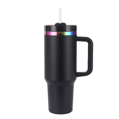 Sales!!!⏰40oz H2.0 Stanley Style Rainbow Plated Underneath Powder Coated Stainless Steel Quencher Tumbler-CNLCA