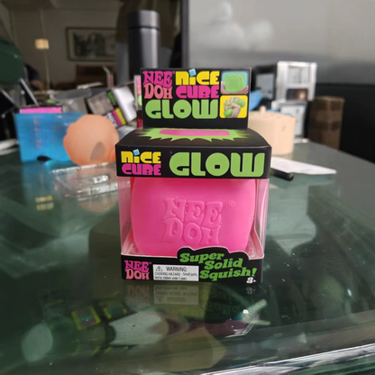 Glow In The Dark Nee Doh Style Nice Cube Squishy Toy Maltose Filled Super Solid Squeeze Fidget Cube Sensory Stress Relief Toy -CNLCA