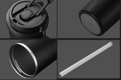 20oz/600ml Stainless Steel Car Tumbler Straw Coffee Cup with Carrying Strap-CNLCA