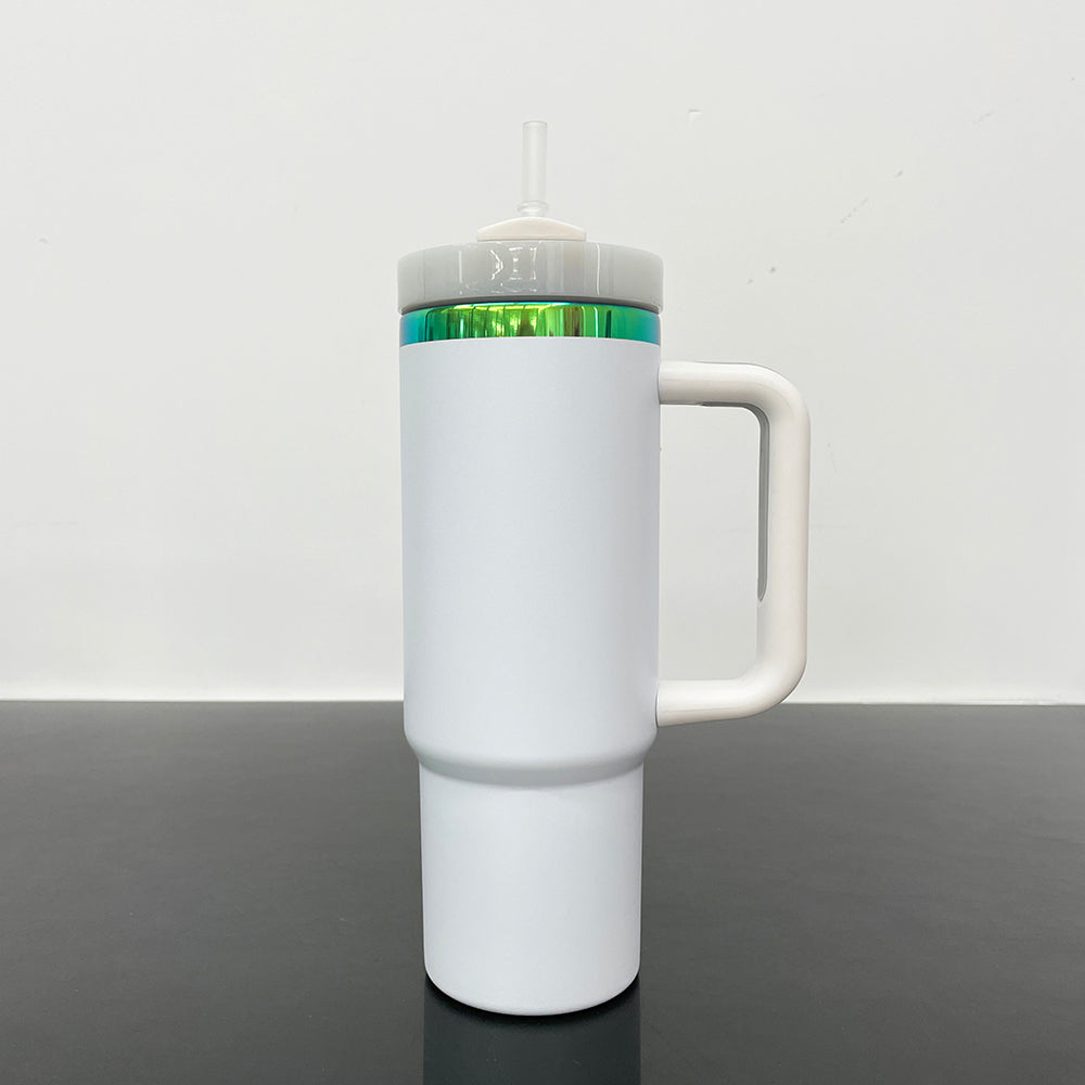 30oz Ombre Green Plated Underneath Powder Coated Quencher Tumblers For Laser Engrave-CNLCA