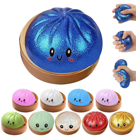 8.5cm Realistic Steamed Bun Glitter Dumpling Squishies Toys Stress Relief Squishy Toy-CNLCA