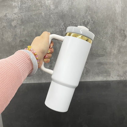 30oz Mirror Gold Plated Underneath Powder Coated H2.0 Quencher Tumblers For Laser Engraving -CNLCA