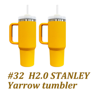 40oz H2.0 Stanley-style Yarrow Color Powder Coated Quencher Tumbler For Laser Engraving -USLCA