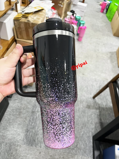 40oz Blank Epoxy Starry Sky Glitter Stainless Steel Tumblers For UV DTF Wraps and Vinyl-CNLCA