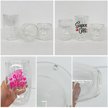 Promotion 8oz 12oz 15oz Double Walled Snow Globe Round Glass Can Tumblers Cup with Pre drilled Hole-CALCA