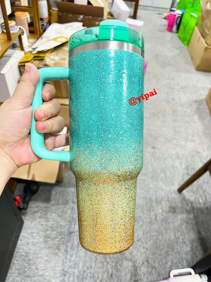 40oz Blank Epoxy Starry Sky Glitter Stainless Steel Tumblers For UV DTF Wraps and Vinyl-CNLCA