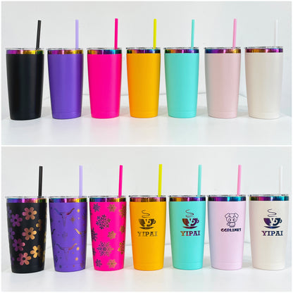 20oz Rainbow Plated Powder Coated Tumbler for Laser Engraved-CNLCA