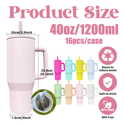 HydroJug Shaped 40oz Macaron Colored Blank Sublimation Quencher Tumblers With 100% Leak-Proof Lids -CNLCA