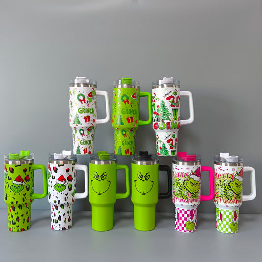 Christmas Grinch 40oz Tumbler WIth Handle-Mix Colors Randomly-CNLCA