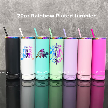 20oz Rainbow Plated Matte Macaron Color Speaker Tumbler For Laser-CNLCA