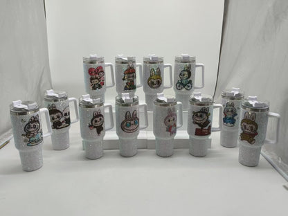 40oz LABUBU POP MART Rhinestone Bling Quencher Tumbler-CNLCA