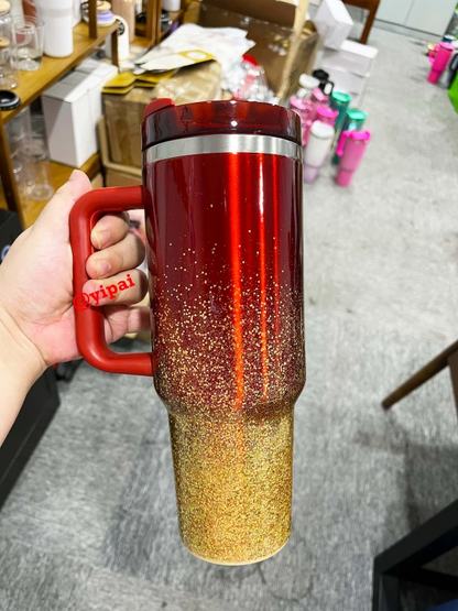 40oz Blank Epoxy Starry Sky Glitter Stainless Steel Tumblers For UV DTF Wraps and Vinyl-CNLCA