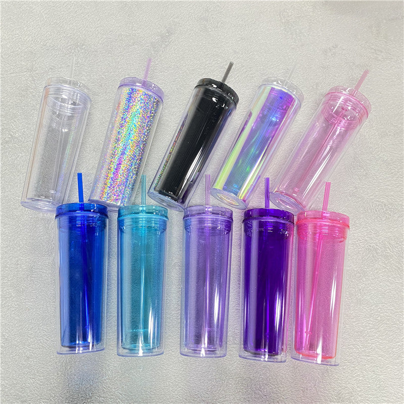 25Pack 19oz PET Double Wall Plastic Cup Water Bottle-CNLCA