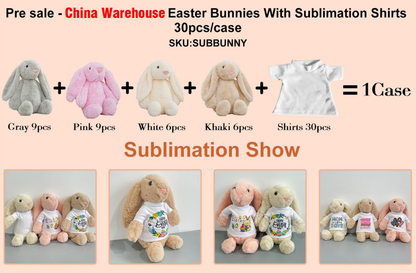 Easter Bunnies Bunny WIth Removeable White Sublimation T-shirt -CNLCA