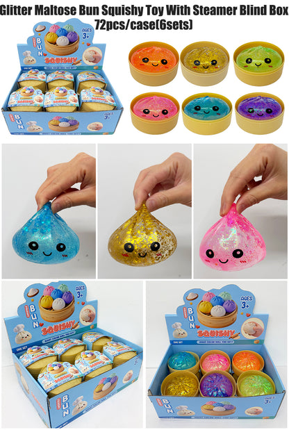 8.5cm Realistic Maltose Sugar Steamed Bun Glitter Dumpling Squishiy Slow Rising Stress Relief Fidget Toy-CNLCA