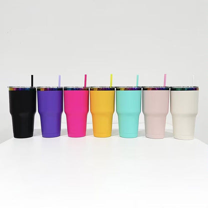 30oz Rainbow Plated Powder Coated Tumbler for Laser Engraved -CNLCA