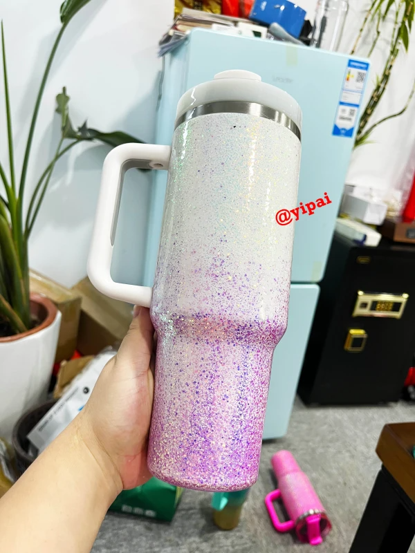 40oz Blank Epoxy Starry Sky Glitter Stainless Steel Tumblers For UV DTF Wraps and Vinyl-CNLCA